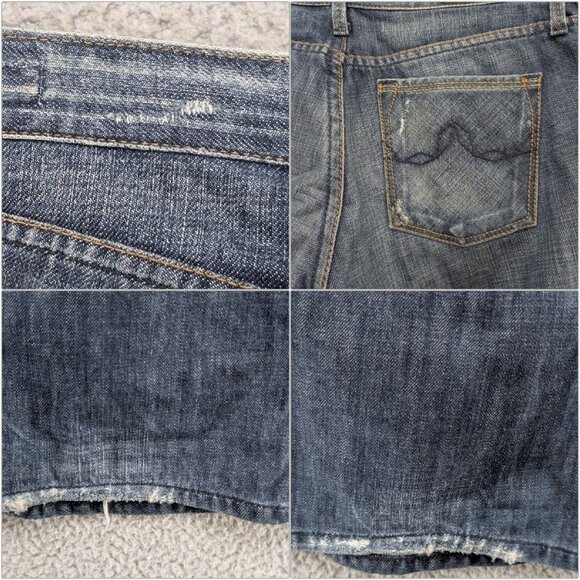 BlueBlood BloodLine Bootie Jeans Womens Blue Distressed Cotton Denim Size 27 - Picture 12 of 12